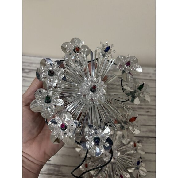 PAIR Christmas Wall Hanging Tree Toppers Snowflake Decor Multicolored Lights 6” - Picture 4 of 15